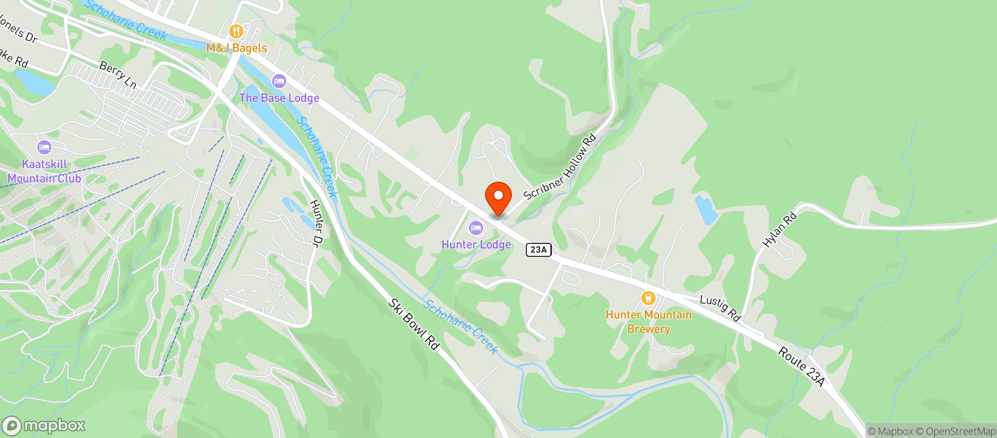Map showing Scribner's Catskill Lodge