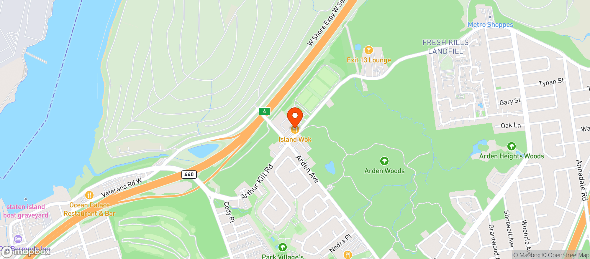 Map showing Unique Lounge & Billiards