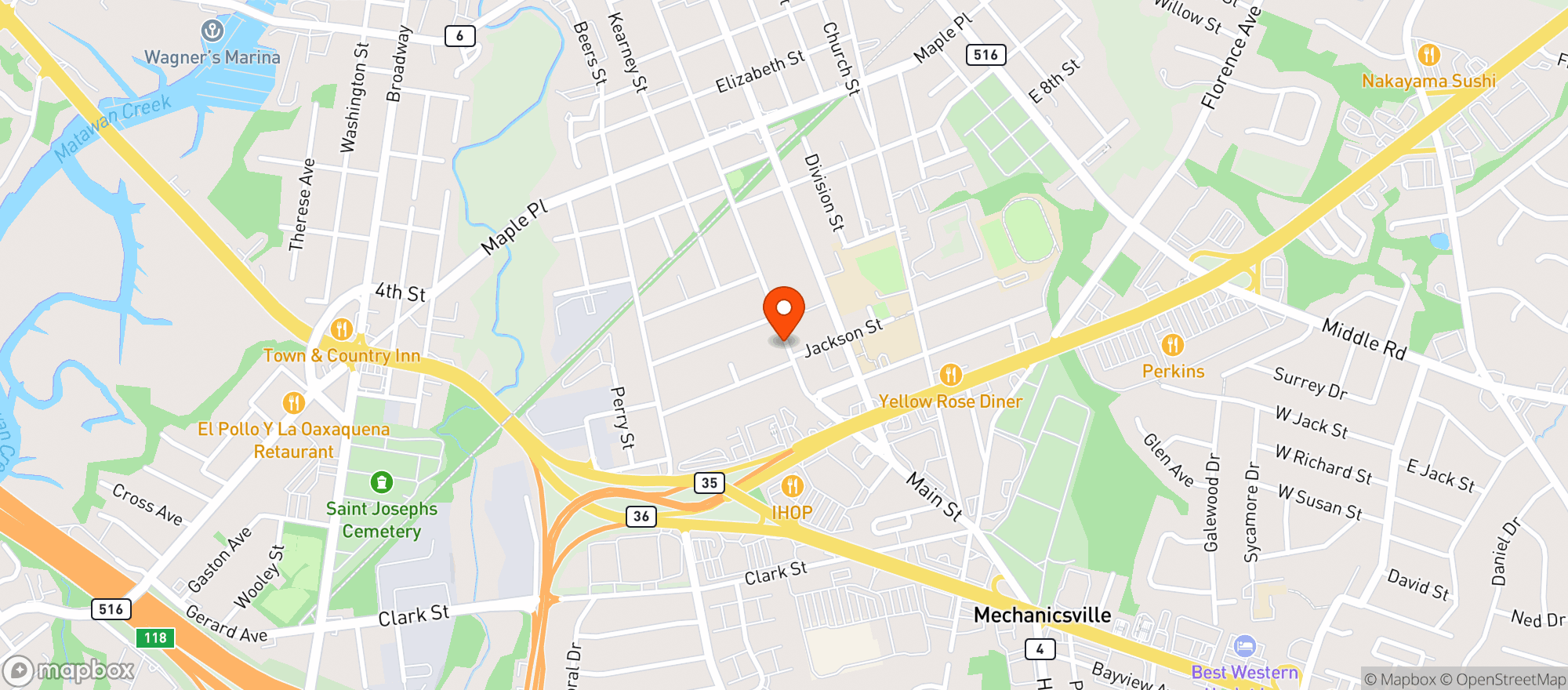 Map showing Ader's Tavern