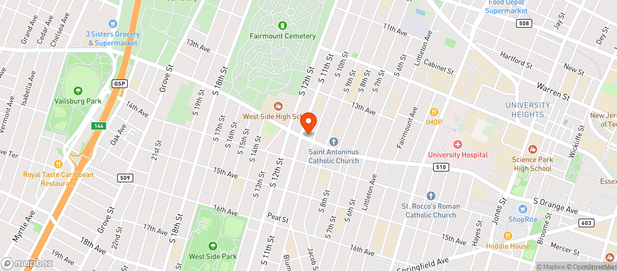 Map showing Corona Health Foods