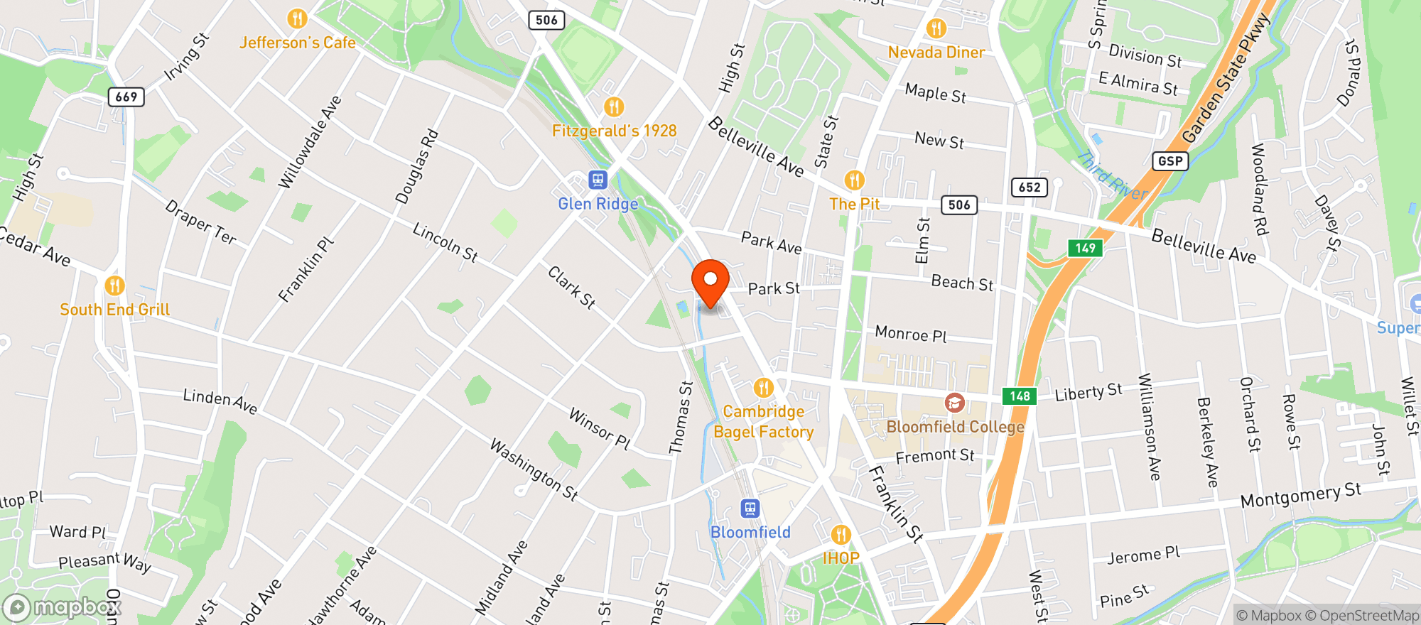 Map showing Bottle King - Glenridge