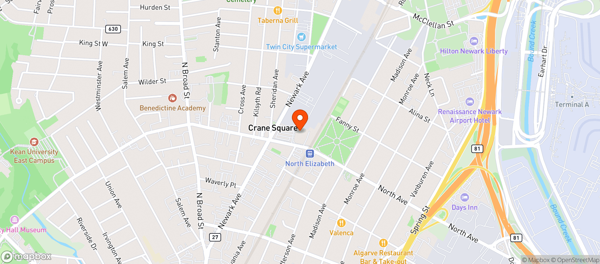 Map showing STOP & SHOP (801 NEWARK AVENUE)