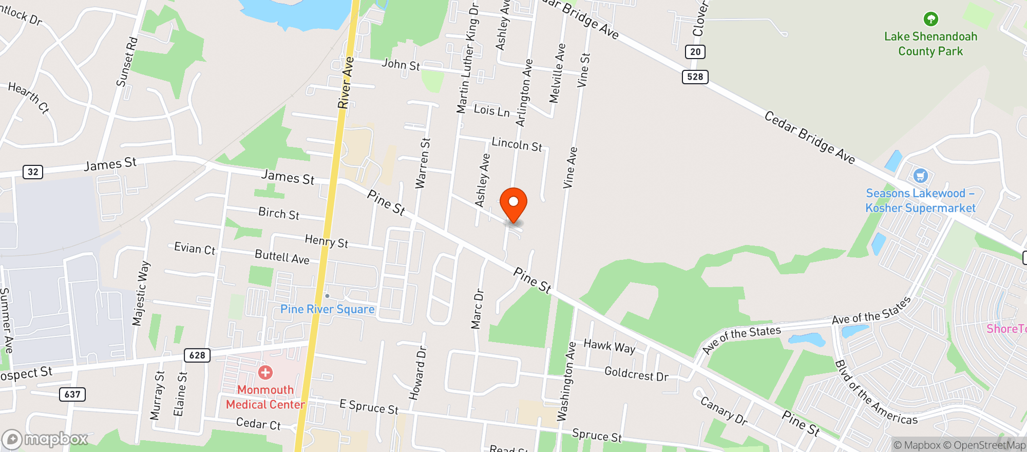Map showing Wine Academy Ss/Lakewood