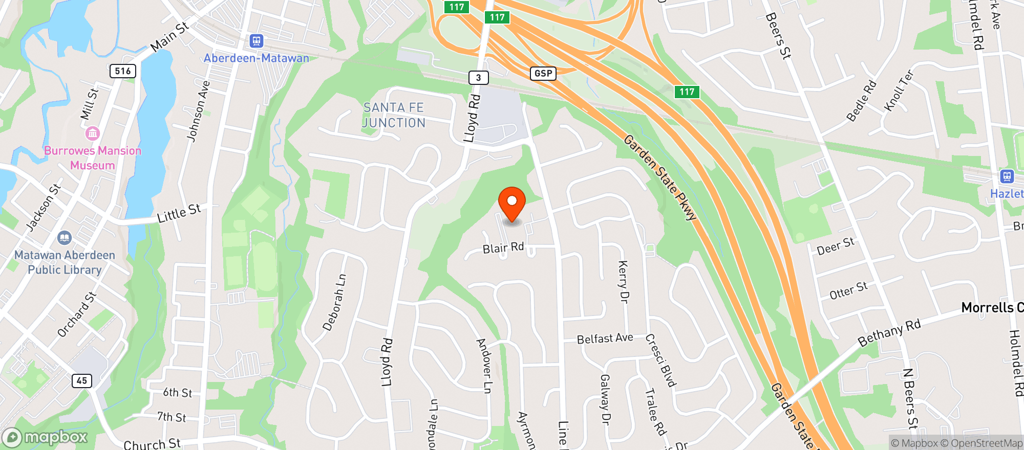 Map showing Highline Arena