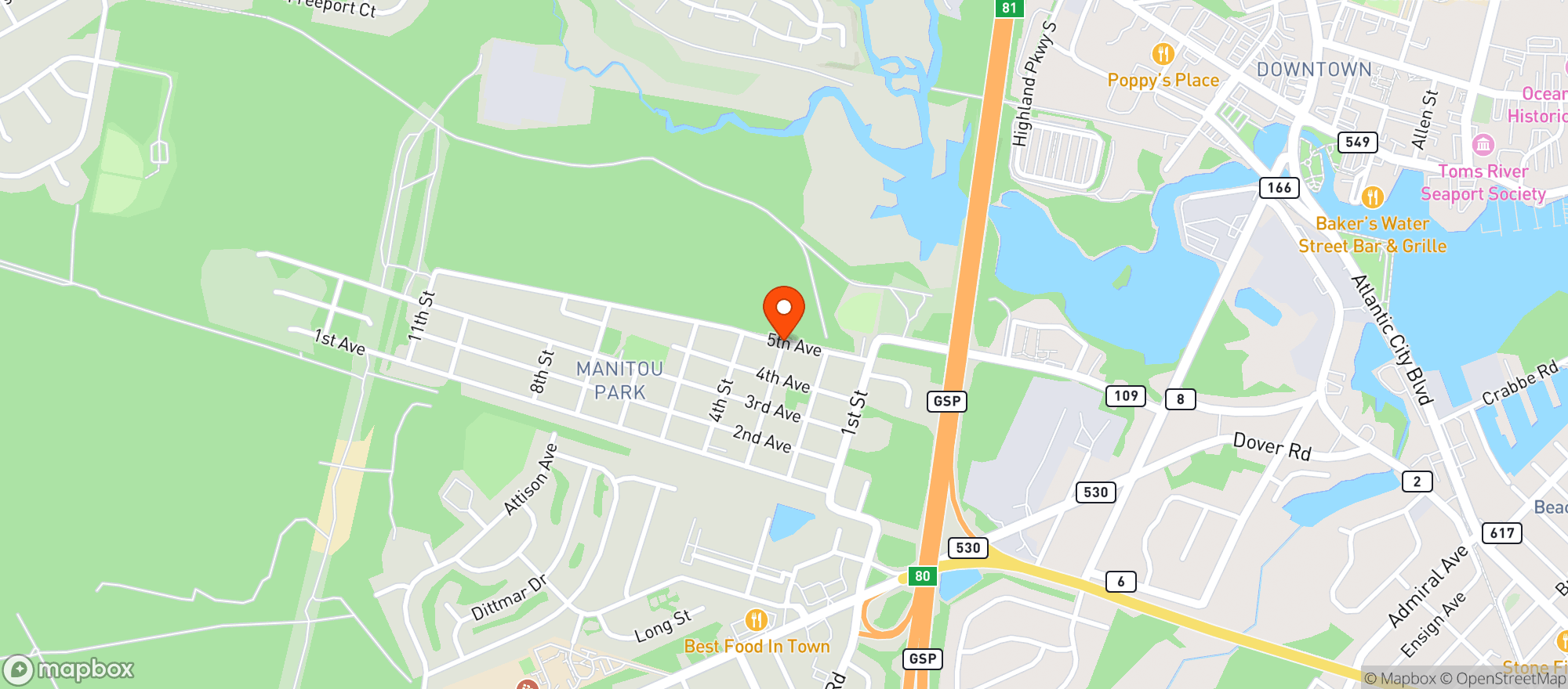 Map showing SPIRITS UNLIMITED (CROSSROADS)