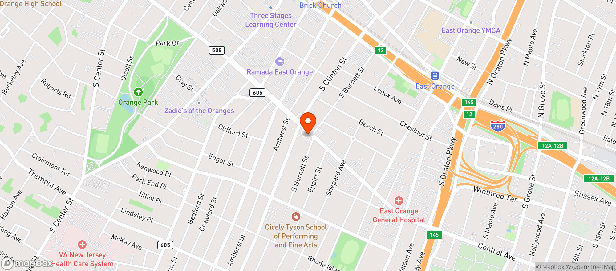 Map showing Victory Liquors
