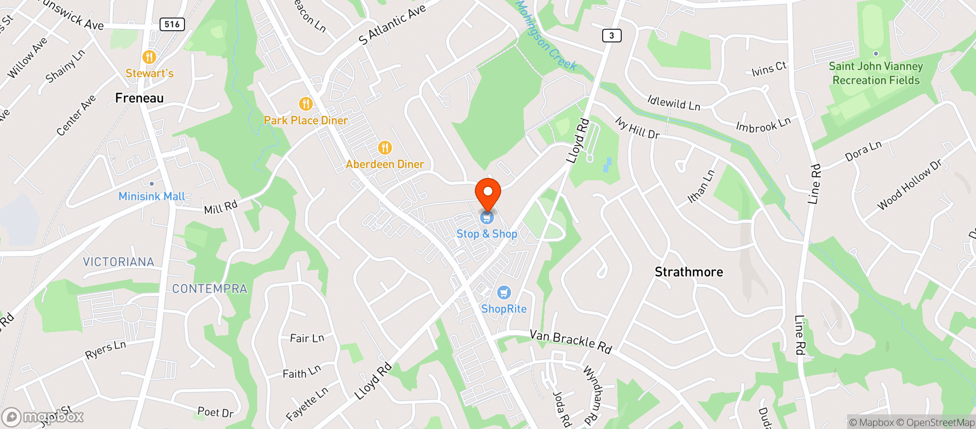 Map showing Stop & Shop