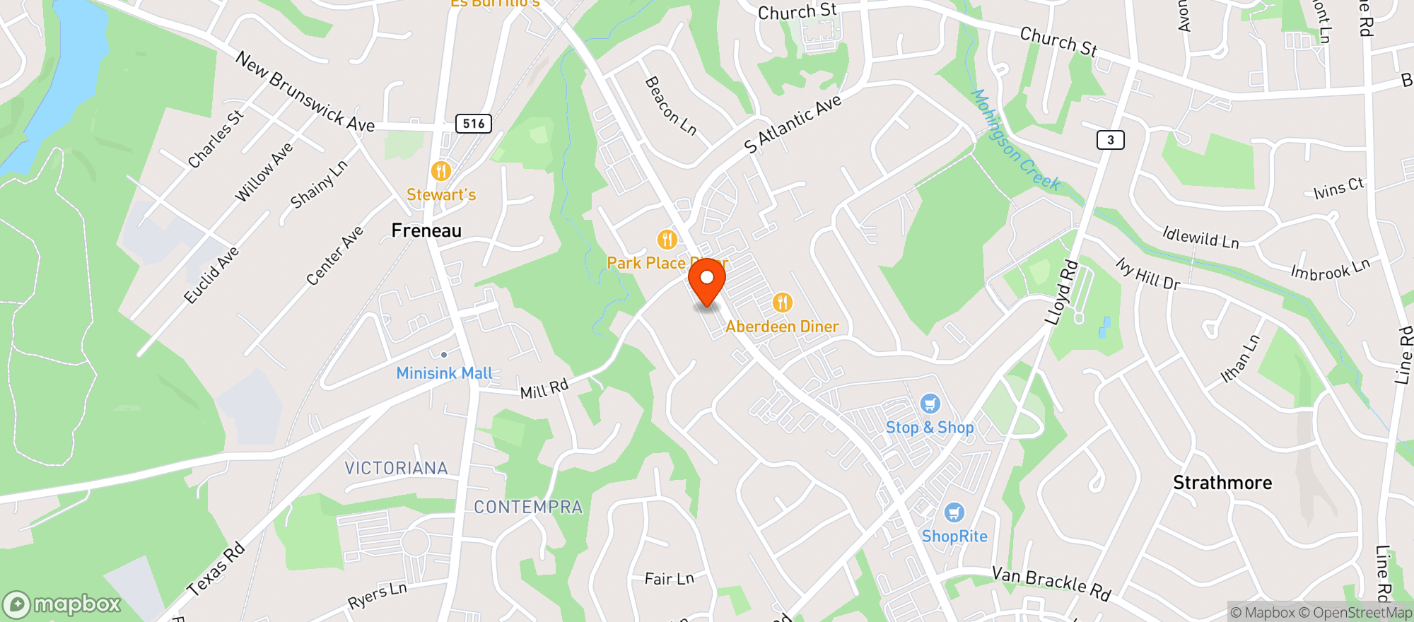 Map showing J F J Liquor & Bar