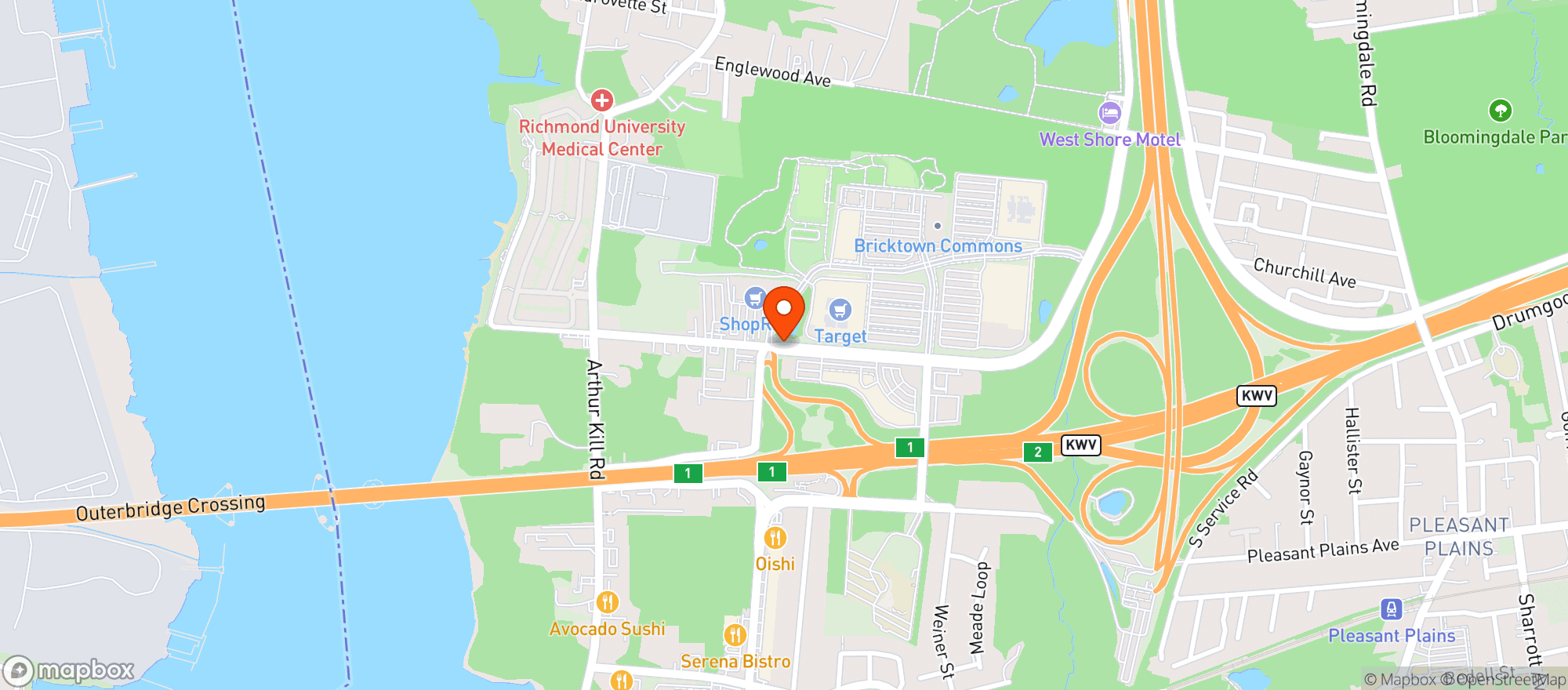 Map showing Target Store