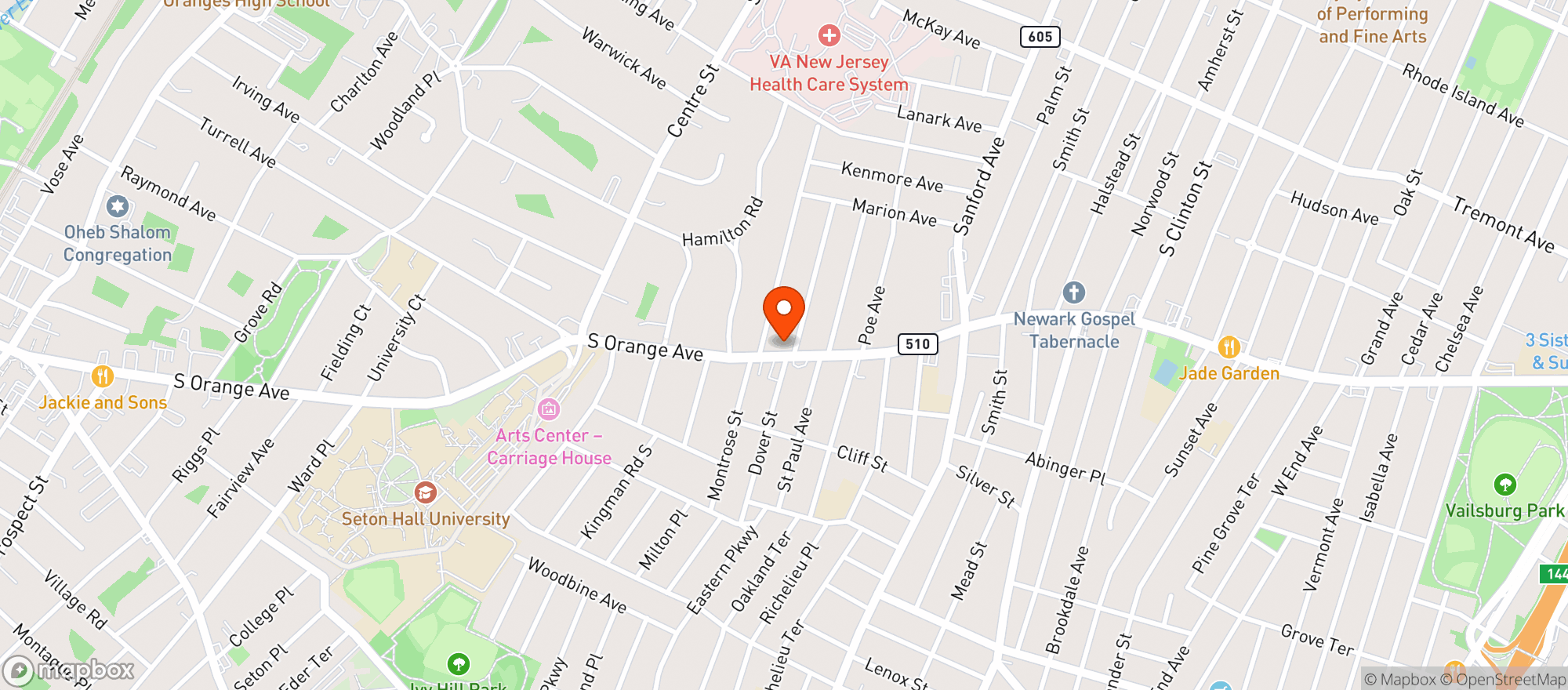Map showing South Orange Fine Wine
