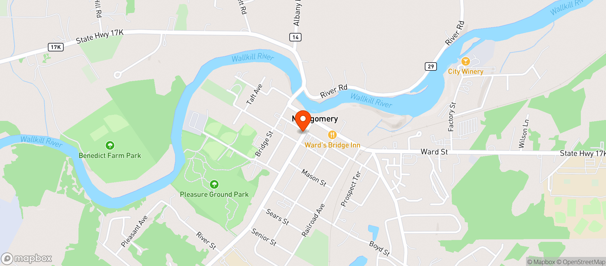Map showing Copperfields