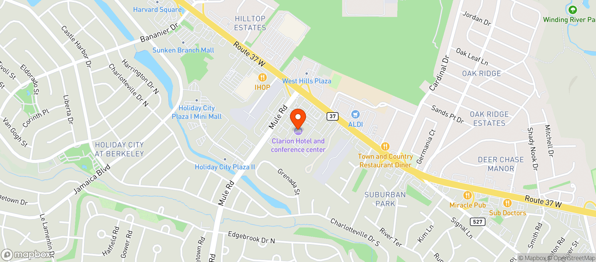 Map showing Clarion Hotel