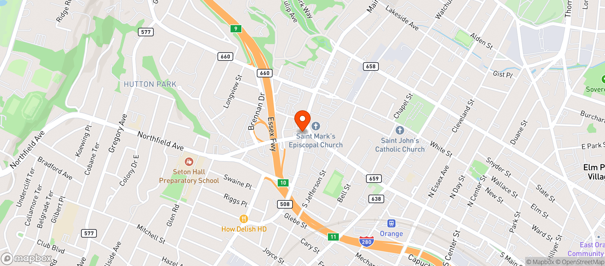 Map showing B & B Liquors