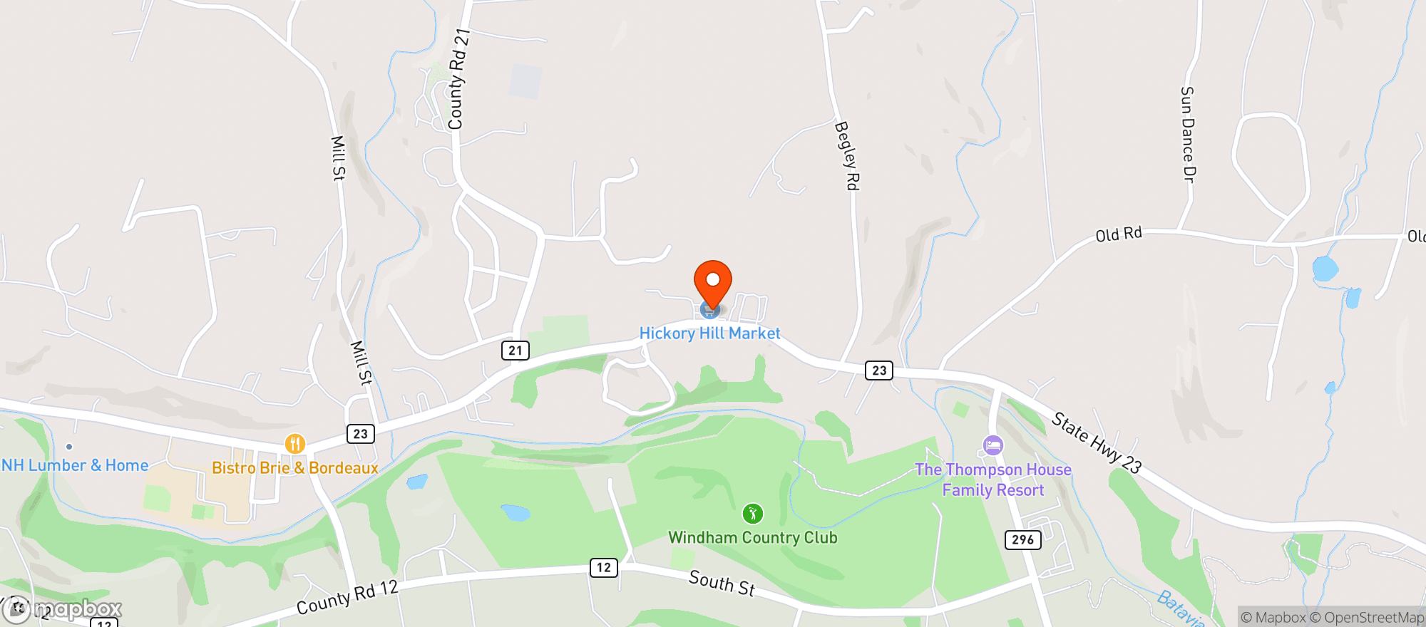 Map showing Hickory Hill Market