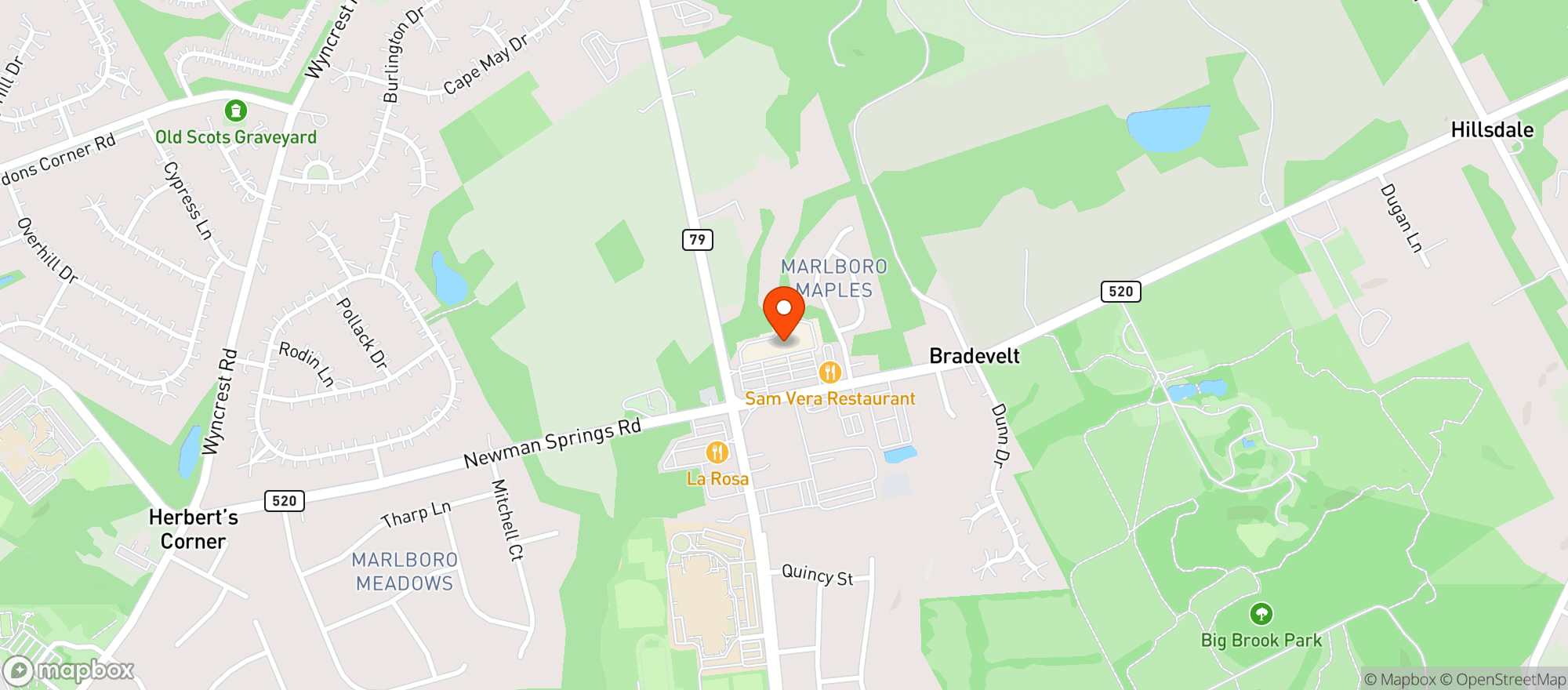 Map showing MARLBORO LIQUORS