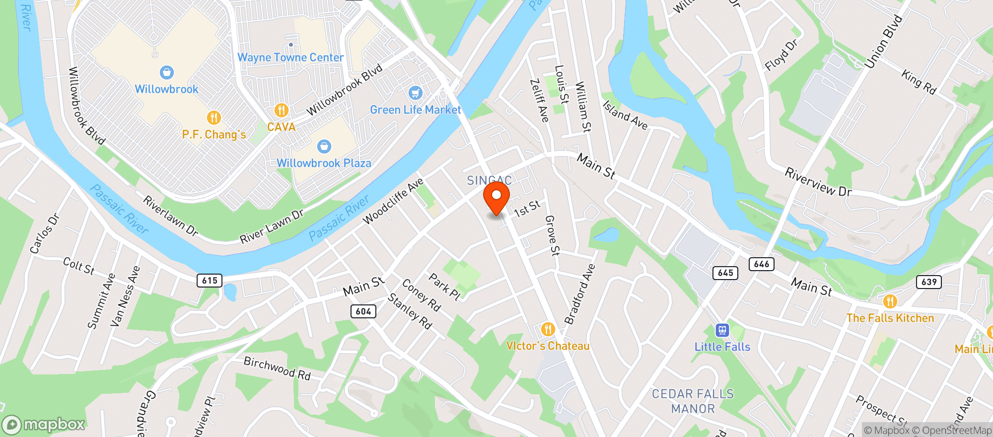 Map showing On The Rocks