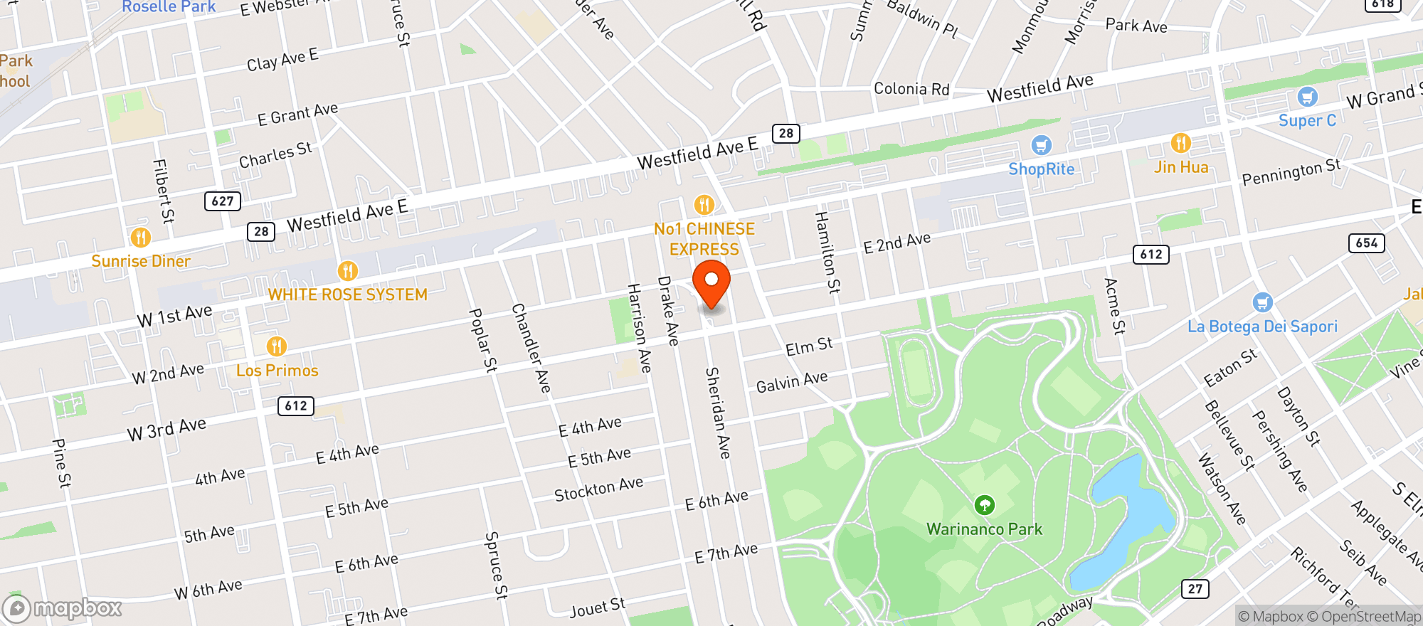 Map showing C & B Liquors