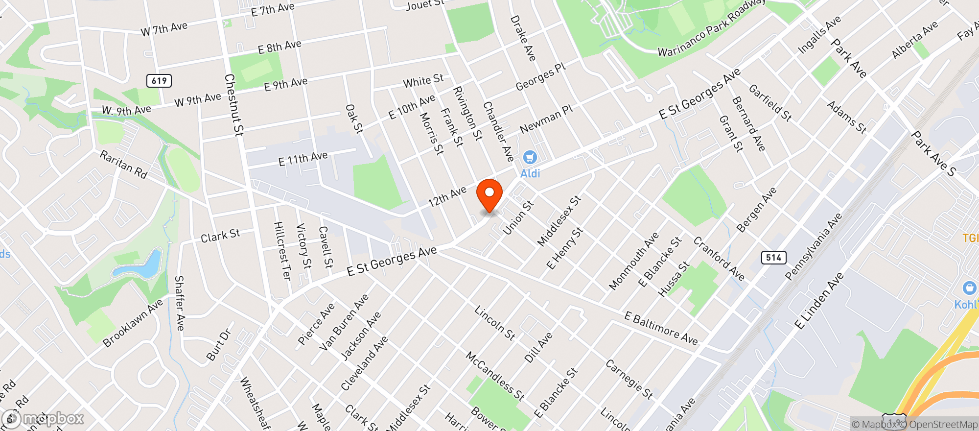 Map showing Metro Liquors- Linden