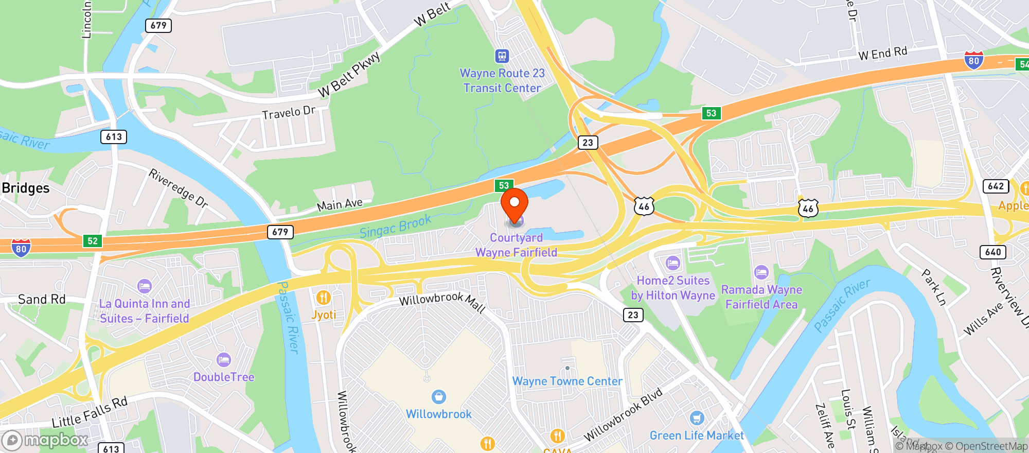Map showing Courtyard - Wayne