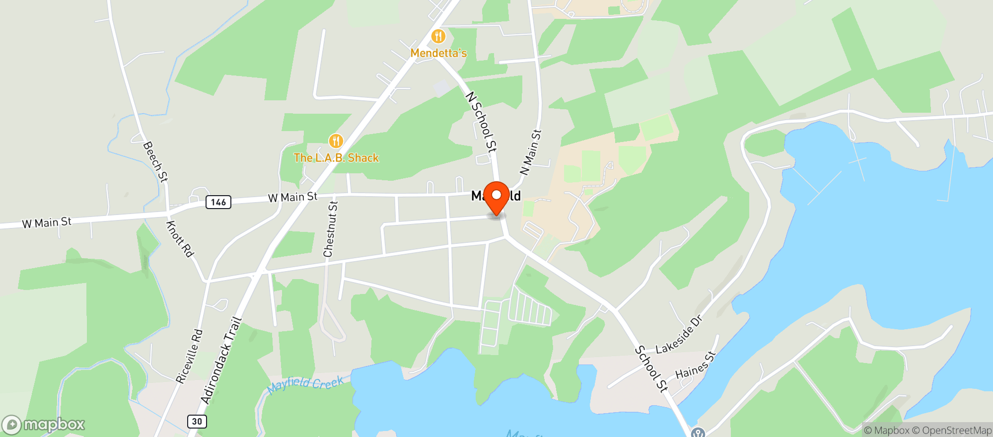 Map showing Mayfield Grill