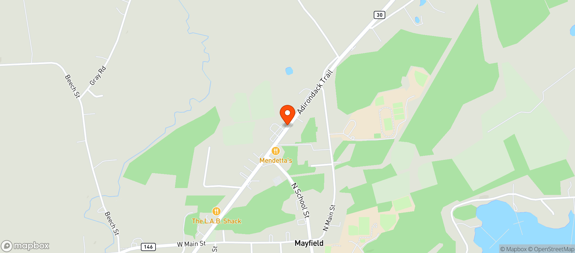 Map showing Mayfield Plaza