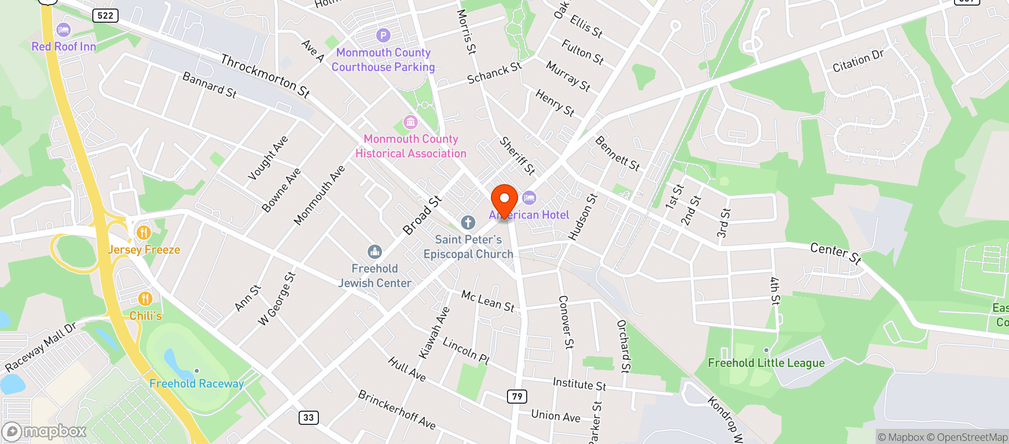 Map showing Freehold Liquor