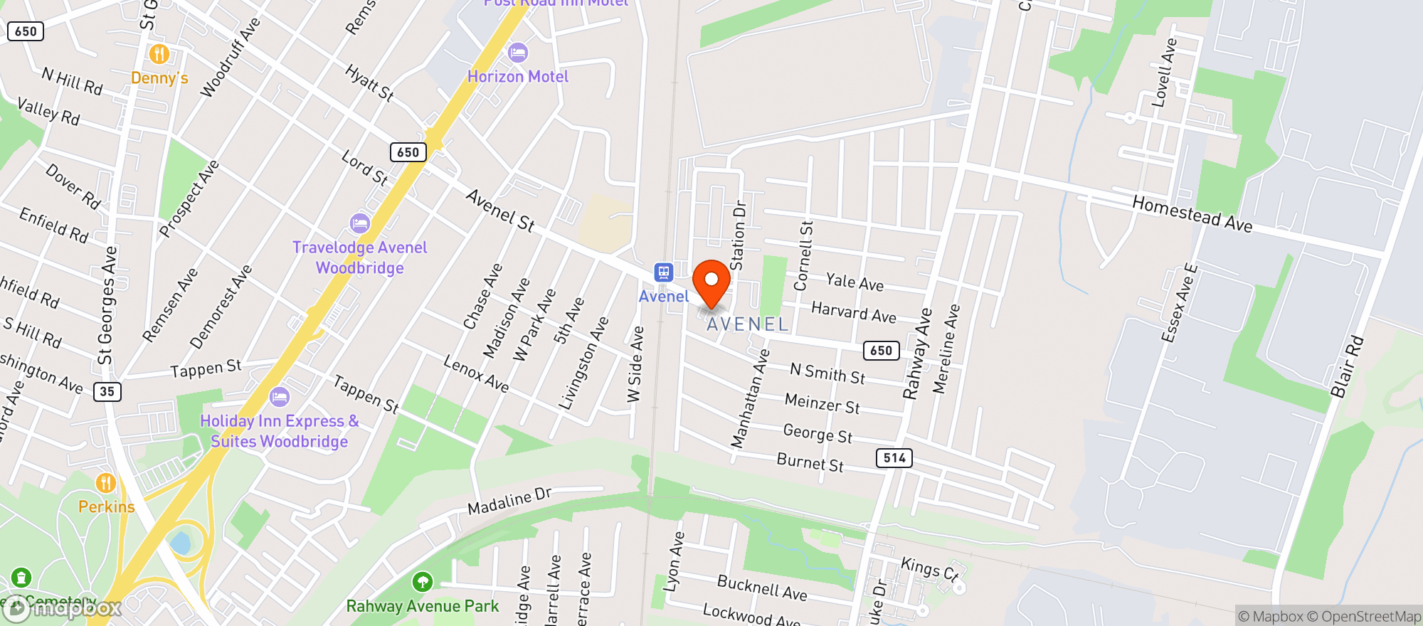 Map showing Jersey Pizza Boys