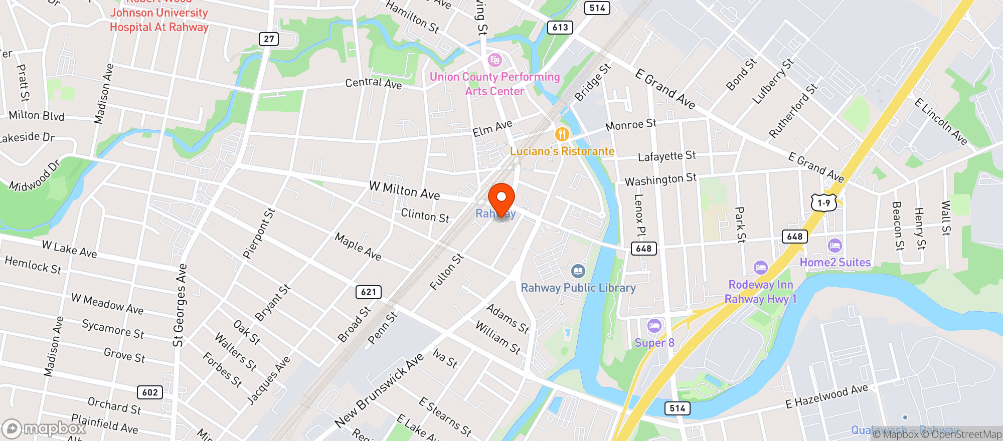 Map showing Mangos Grill