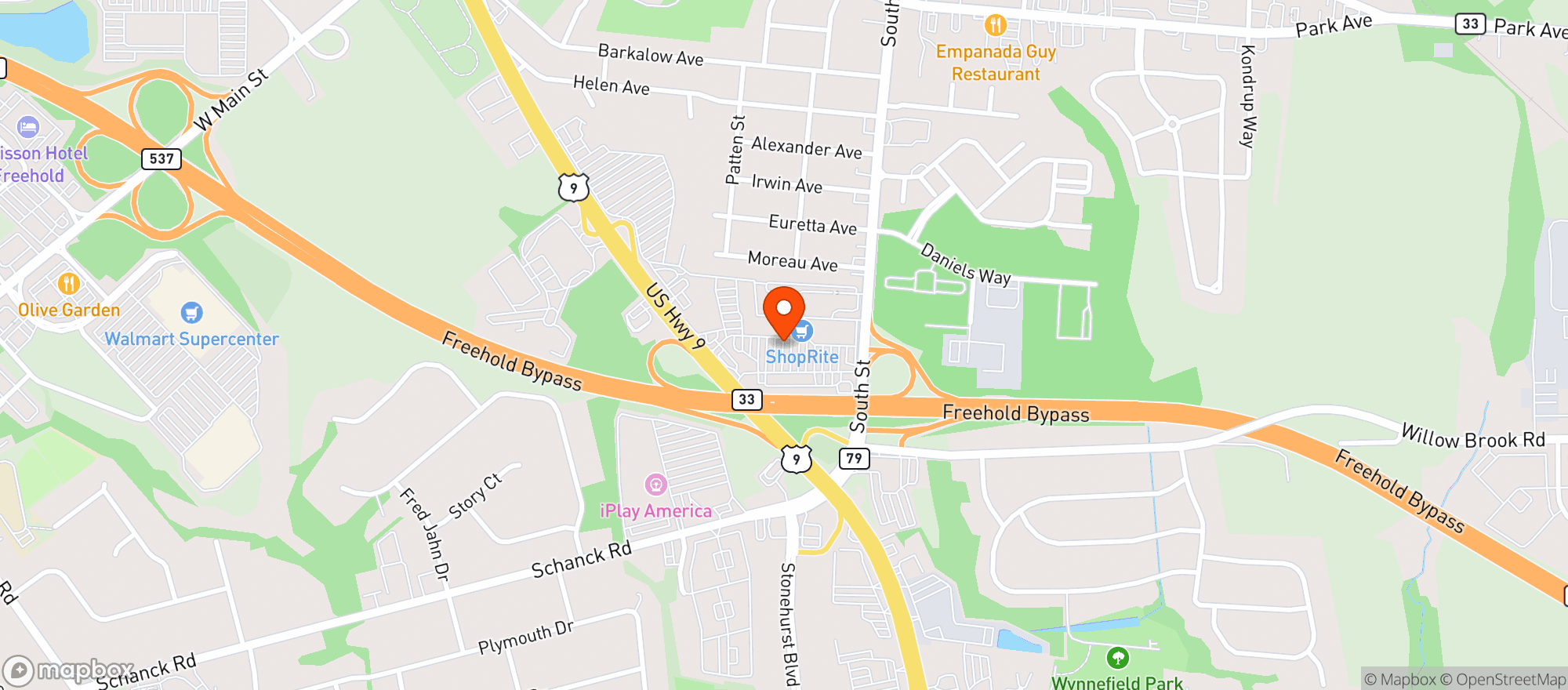 Map showing Shop Rite - Freehold