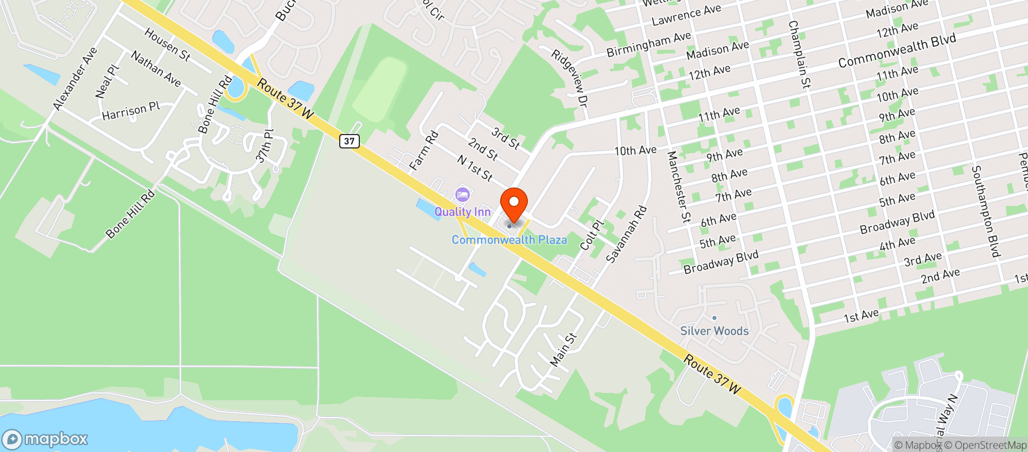 Map showing Charlies Pizza Rest & Pub