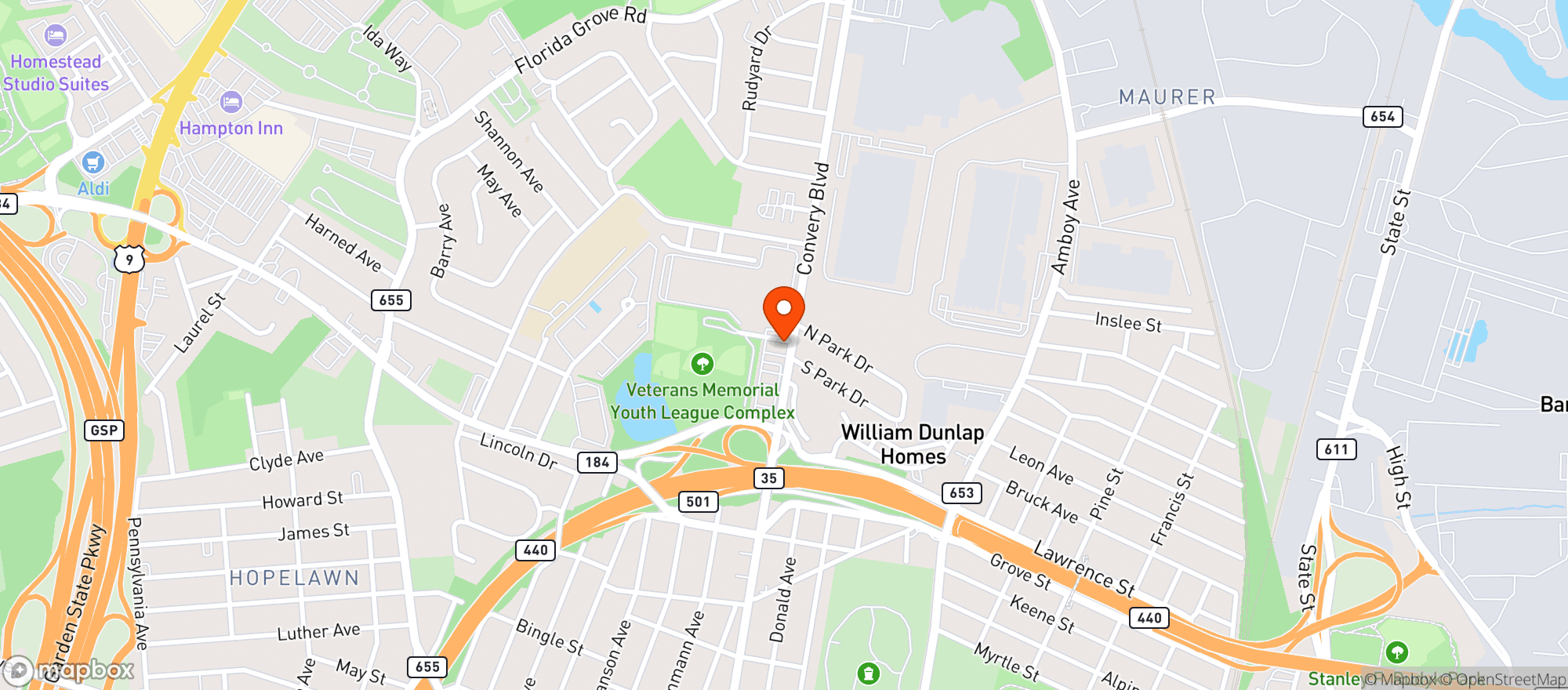 Map showing Perth Amboy Super Buyrite