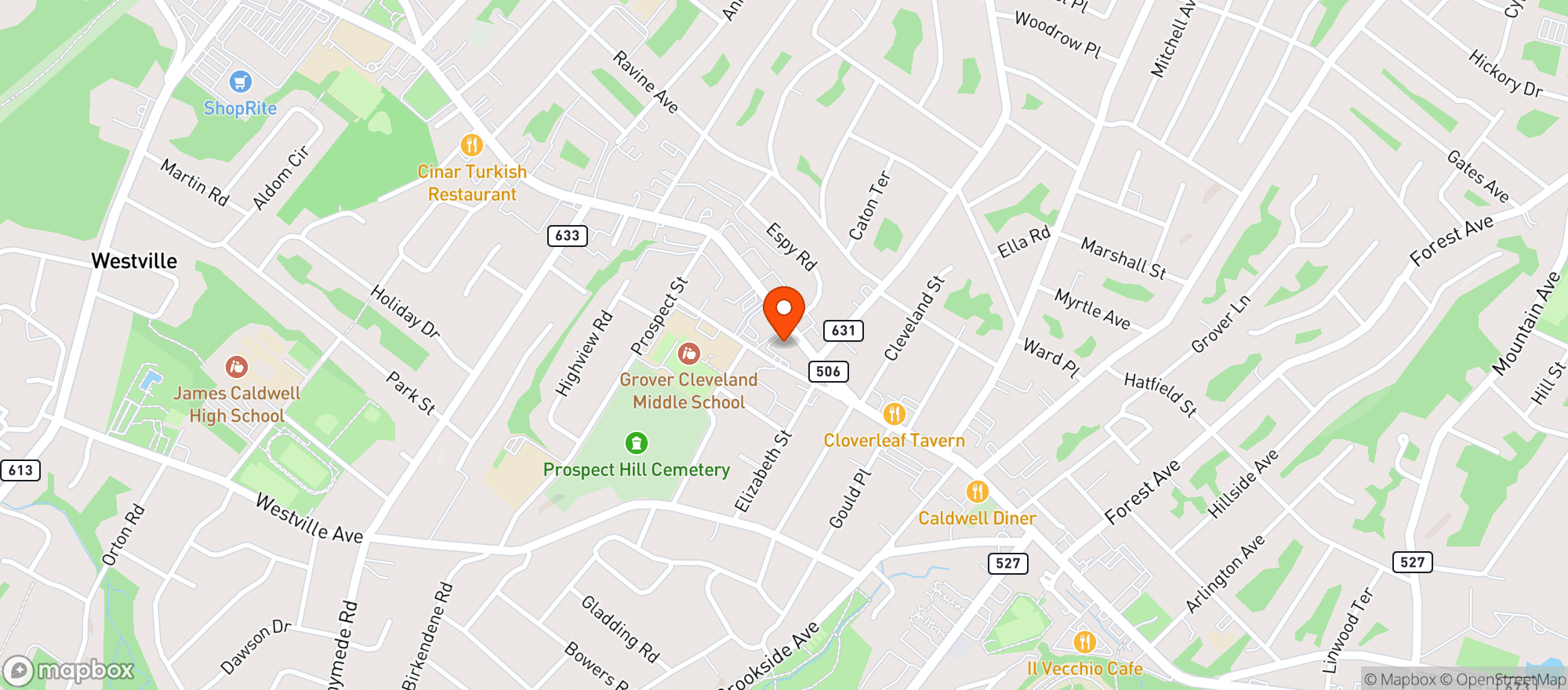 Map showing Sunrise Cellars