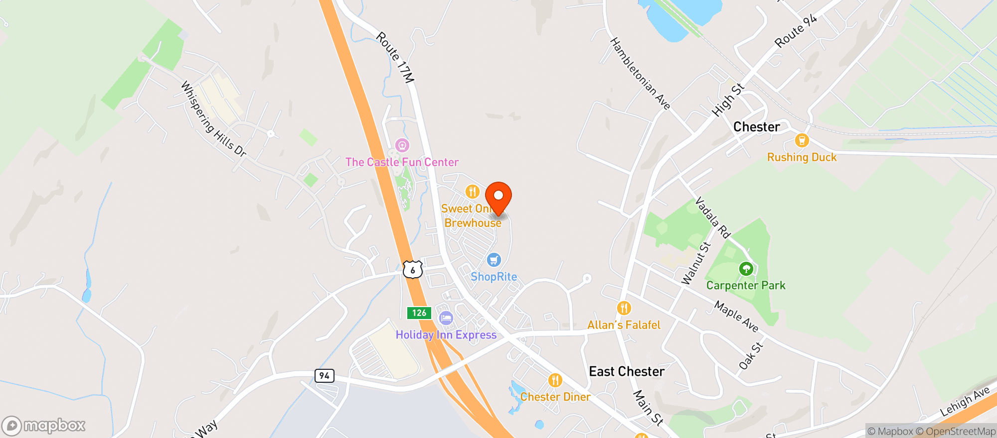 Map showing Liquor King - Chester
