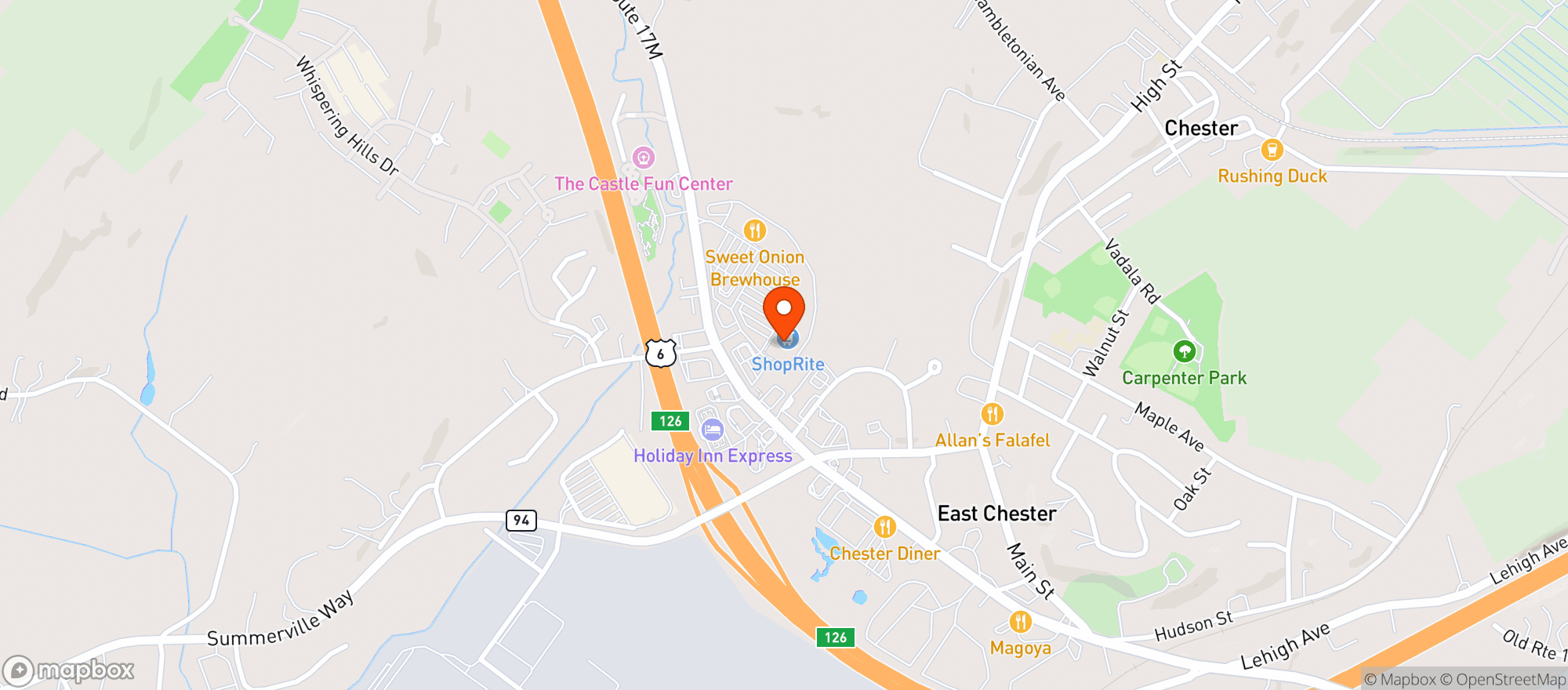 Map showing Gnc