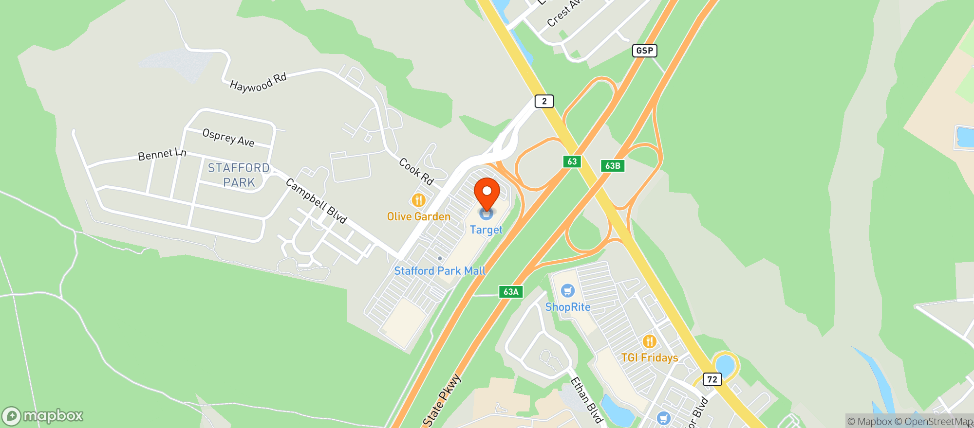Map showing Target