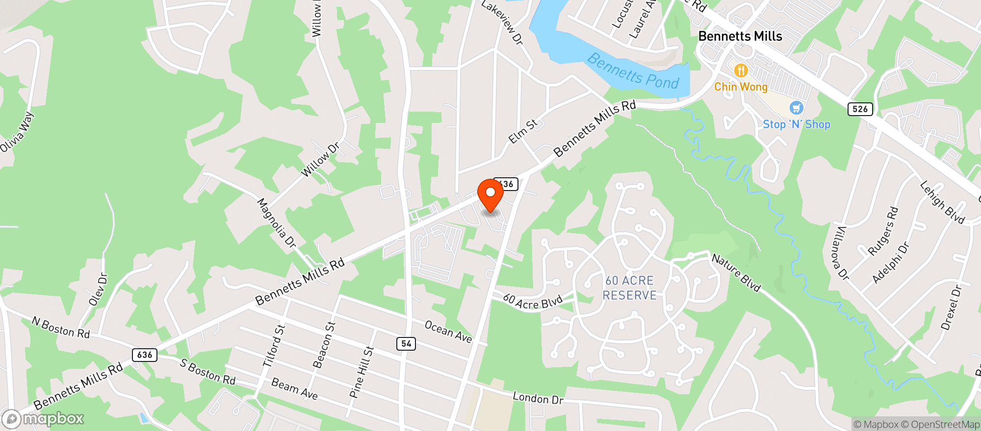 Map showing Jackson Wine & Spirits