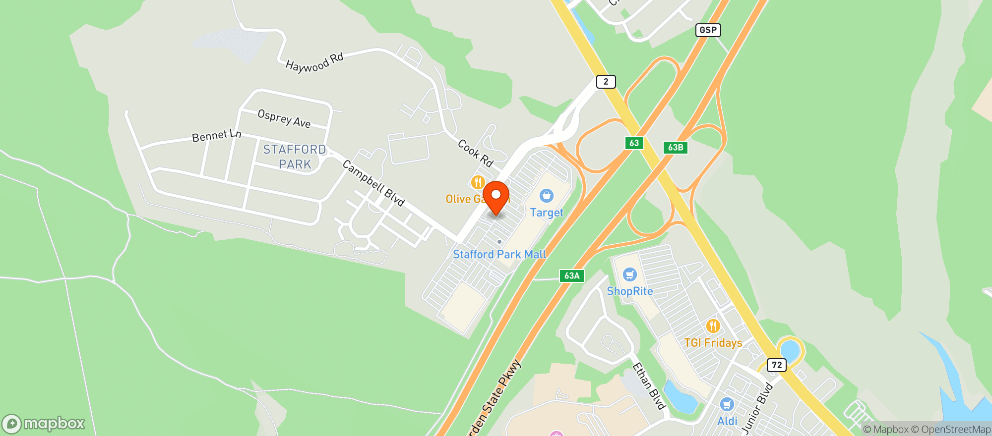 Map showing Vitamin Shoppe - Manahawkin