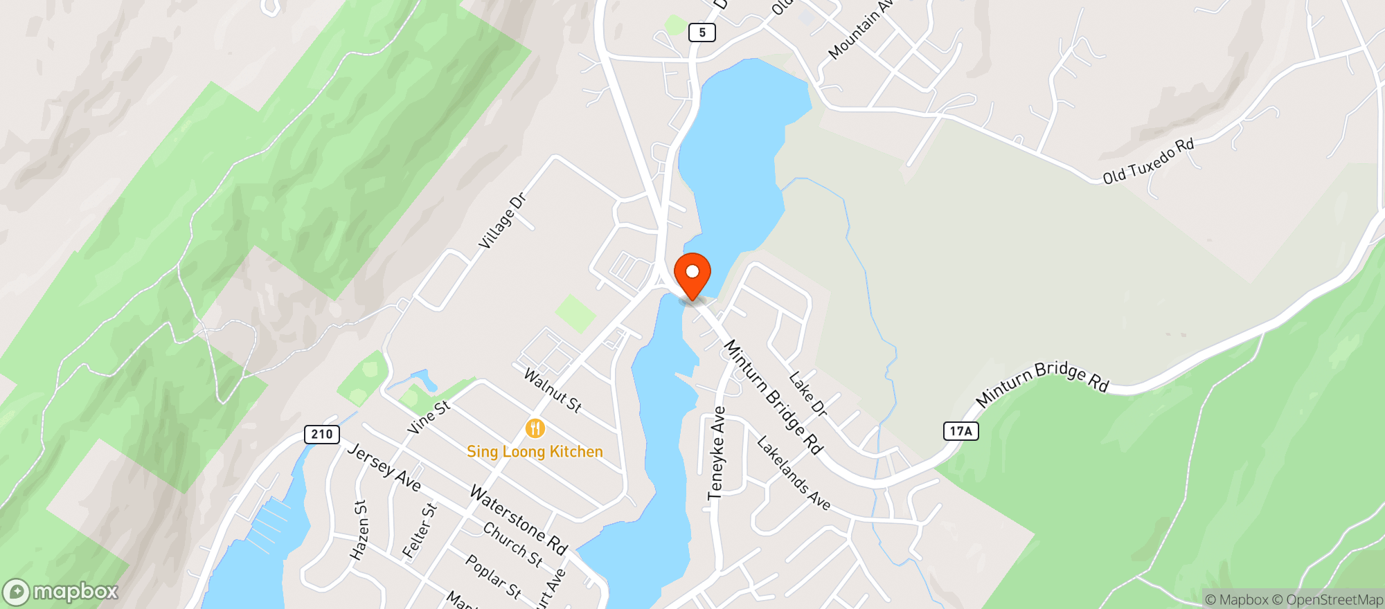 Map showing Greenwood Lake Garden Center