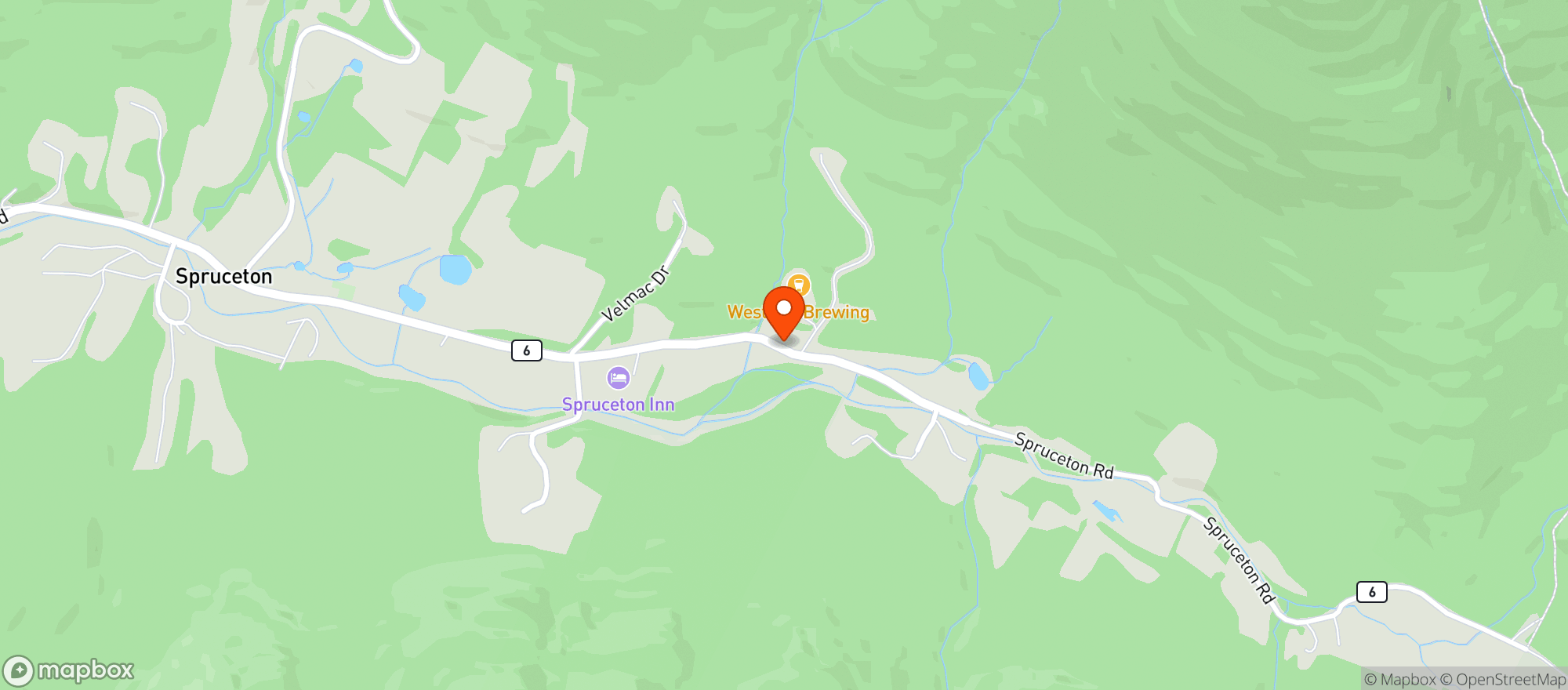 Map showing West Kill Brewing