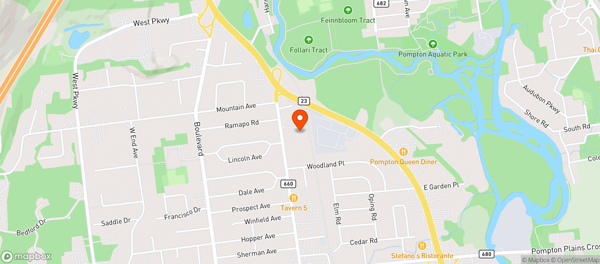 Map showing Karl Bauer Training Center