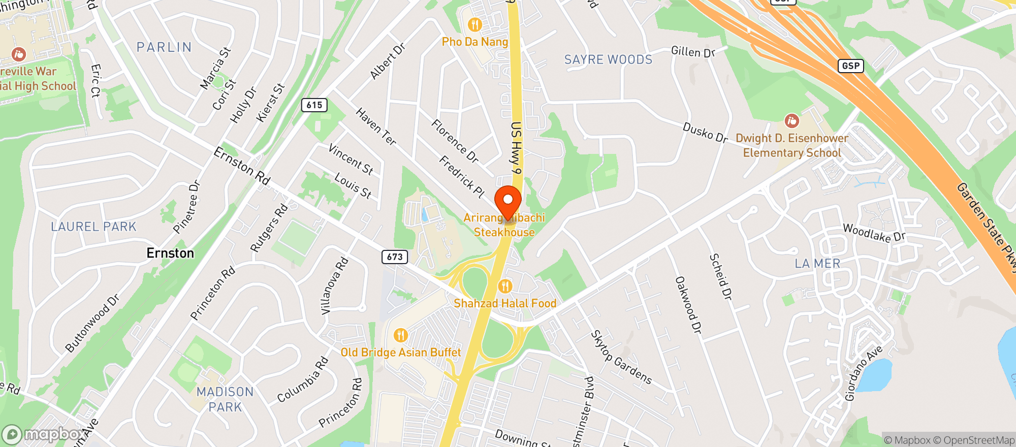 Map showing Gnc