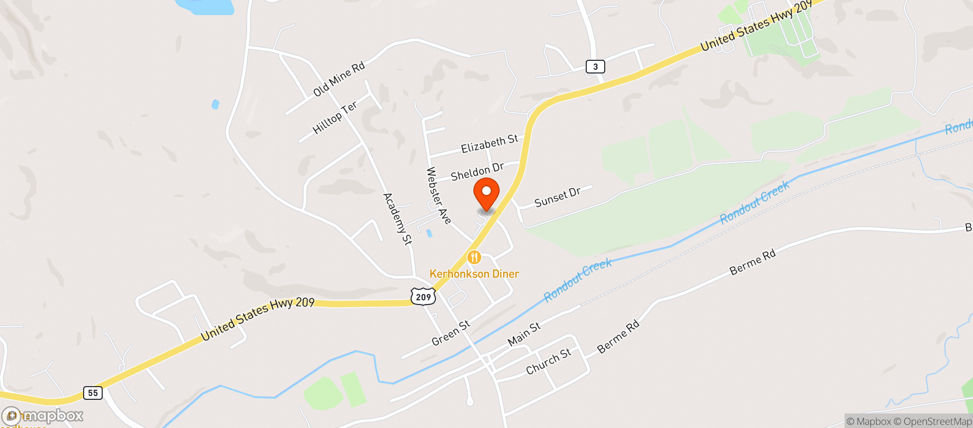 Map showing Kerhonkson Liquors
