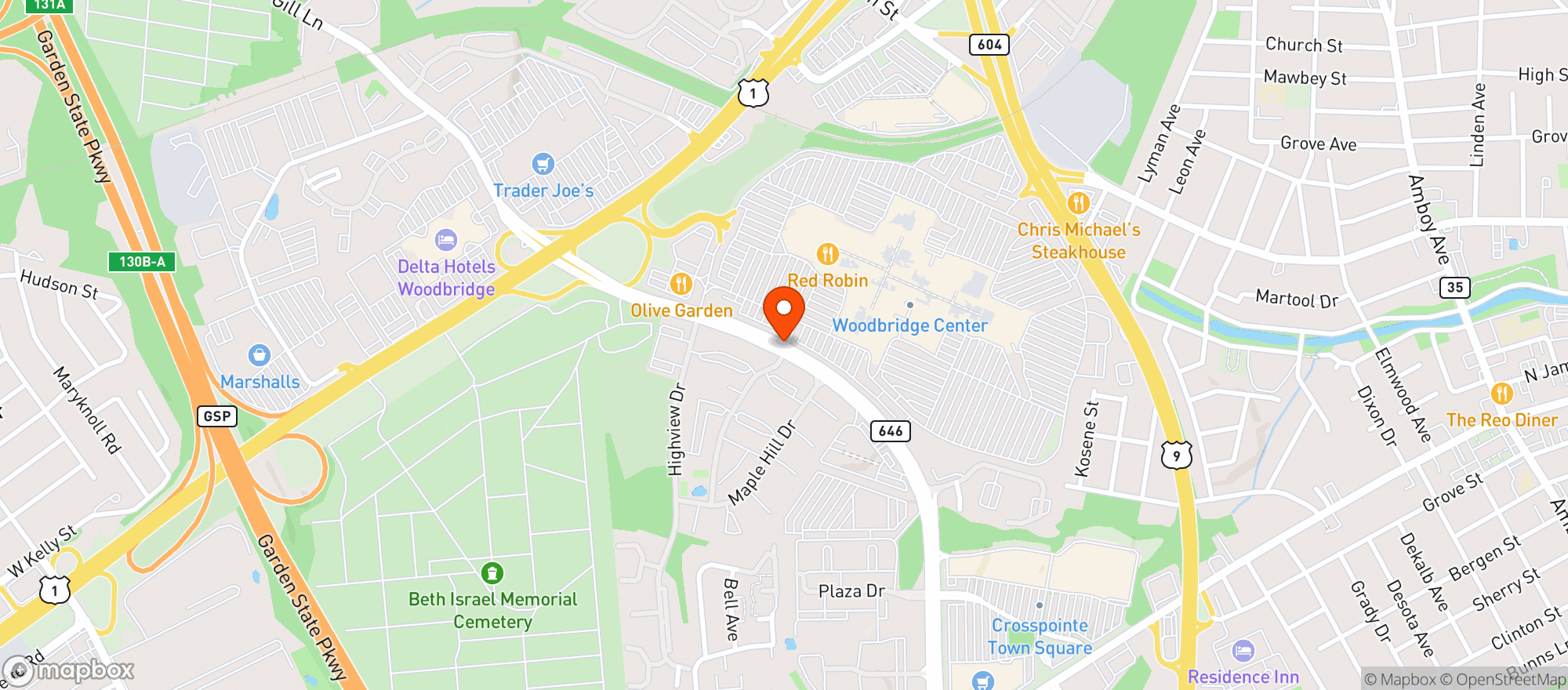 Map showing Jwg Woodbridge