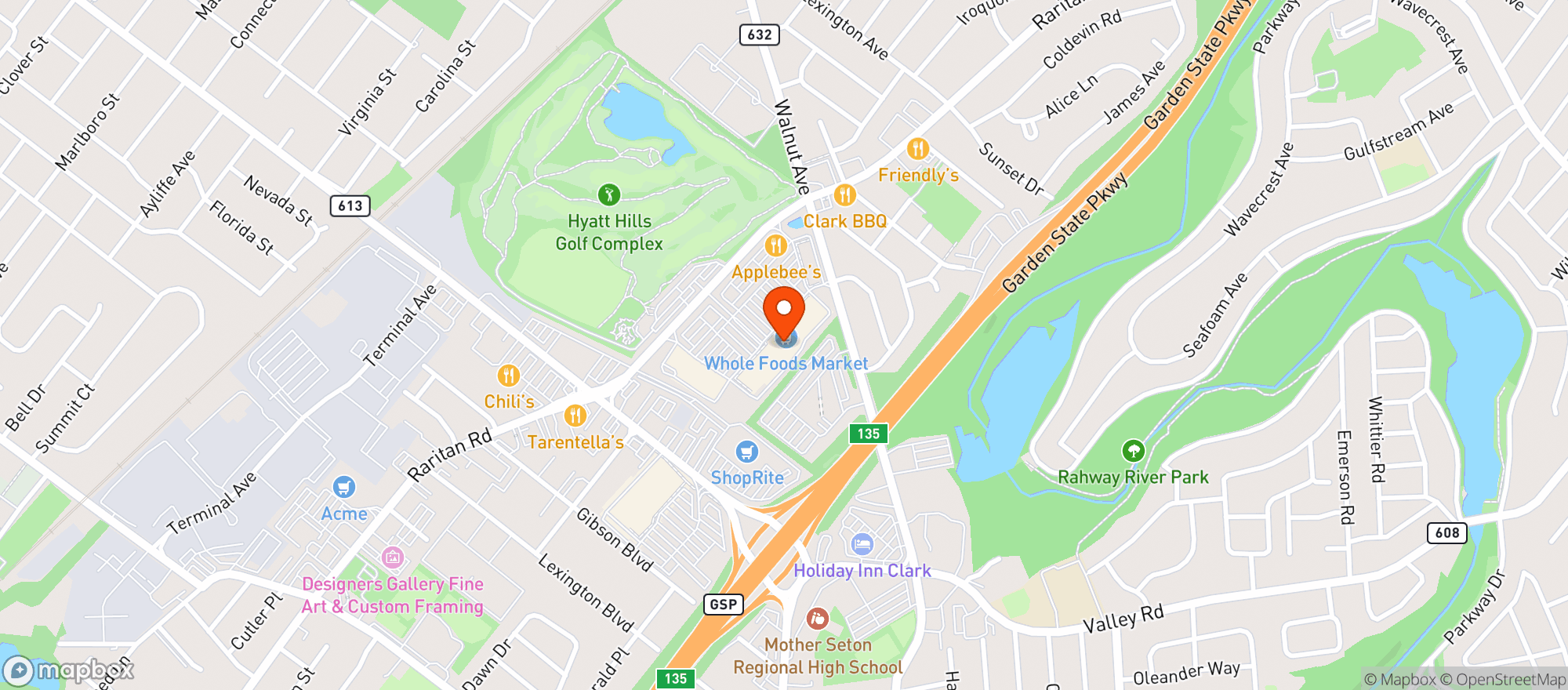 Map showing Wholefoods