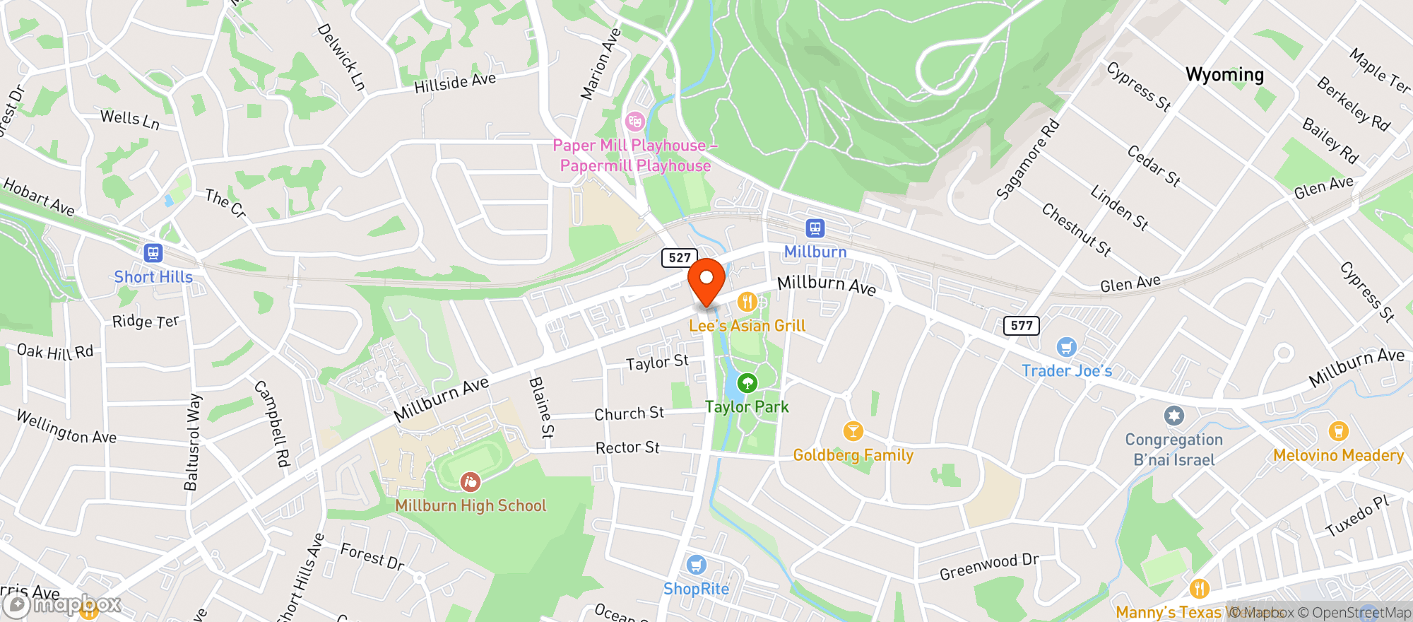 Map showing The Wine Shop