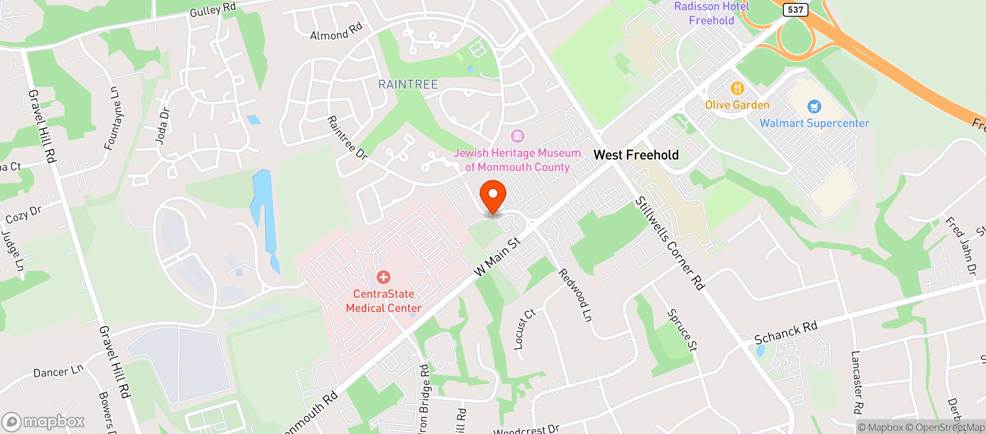 Map showing STOP & SHOP (160 VILLAGE CENTER DRIVE)