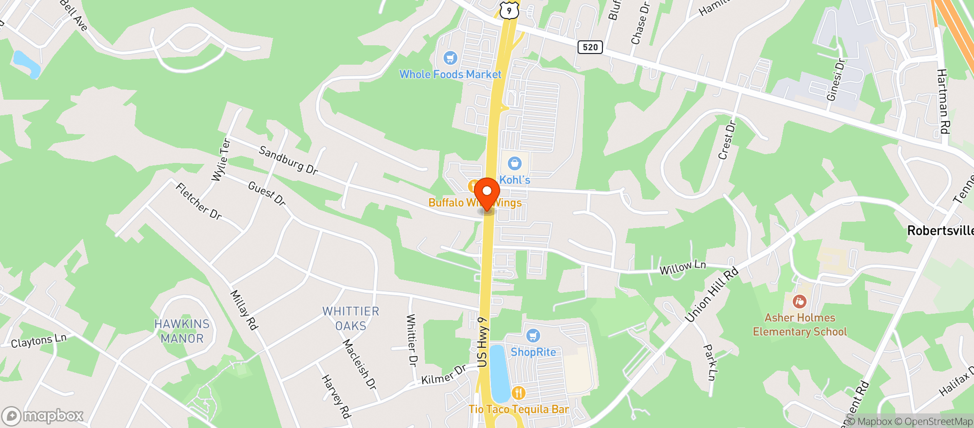 Map showing Wholefoods
