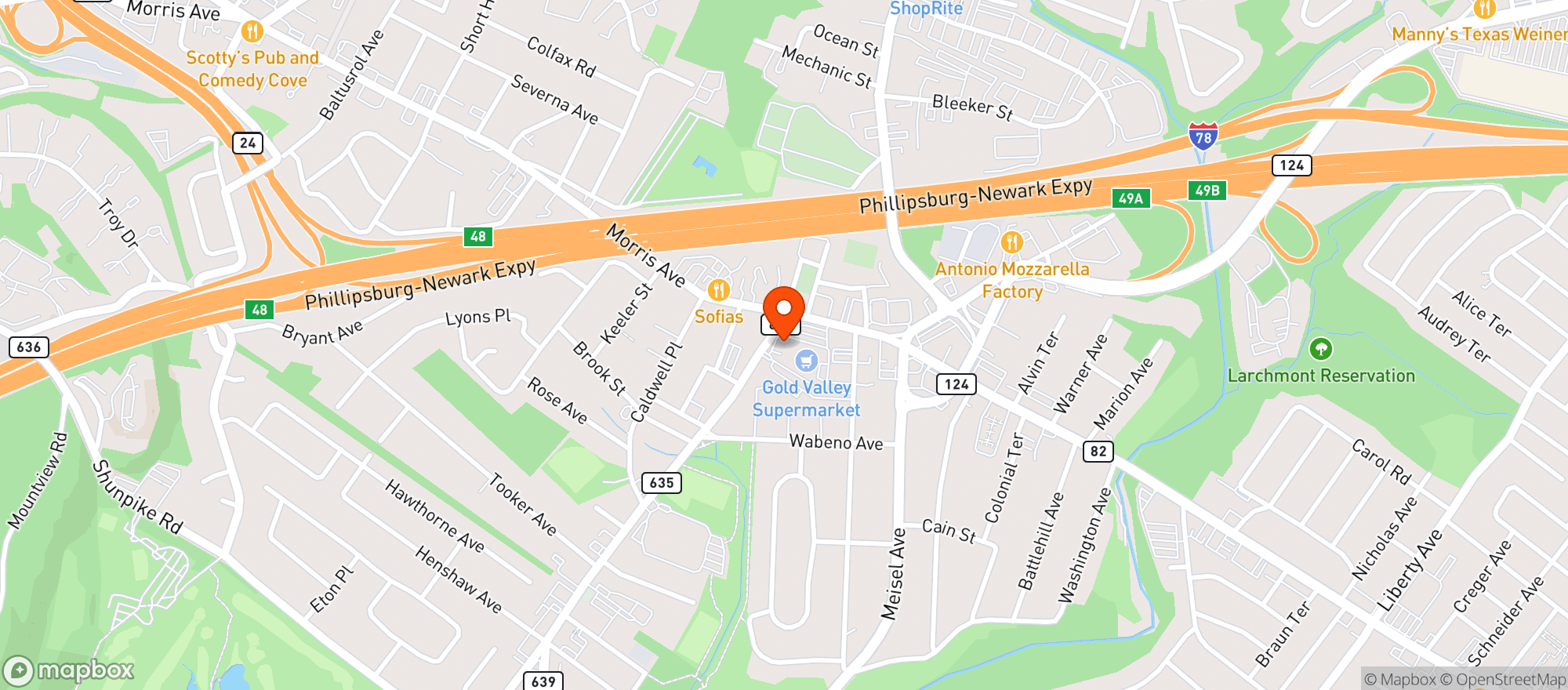Map showing Miltons Liquors