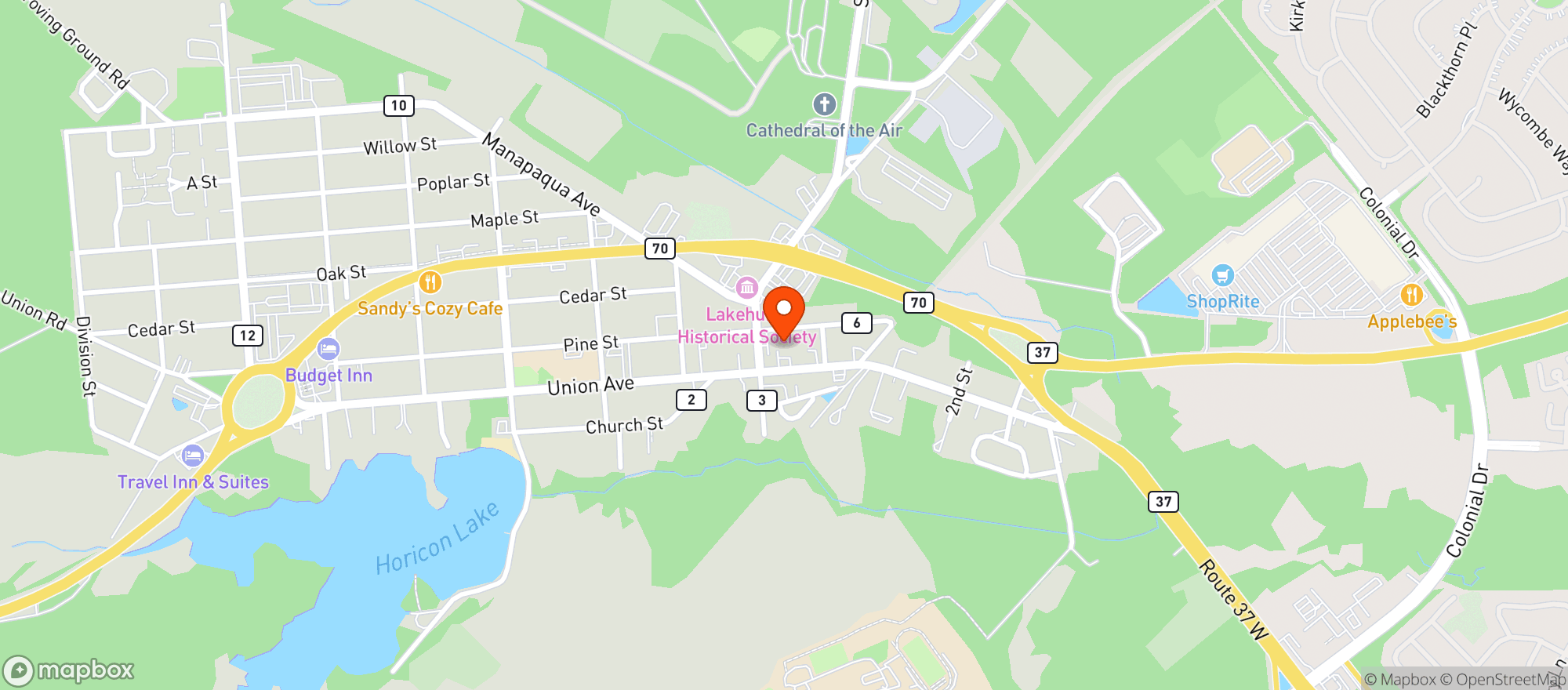 Map showing Hanger 21 Tavern
