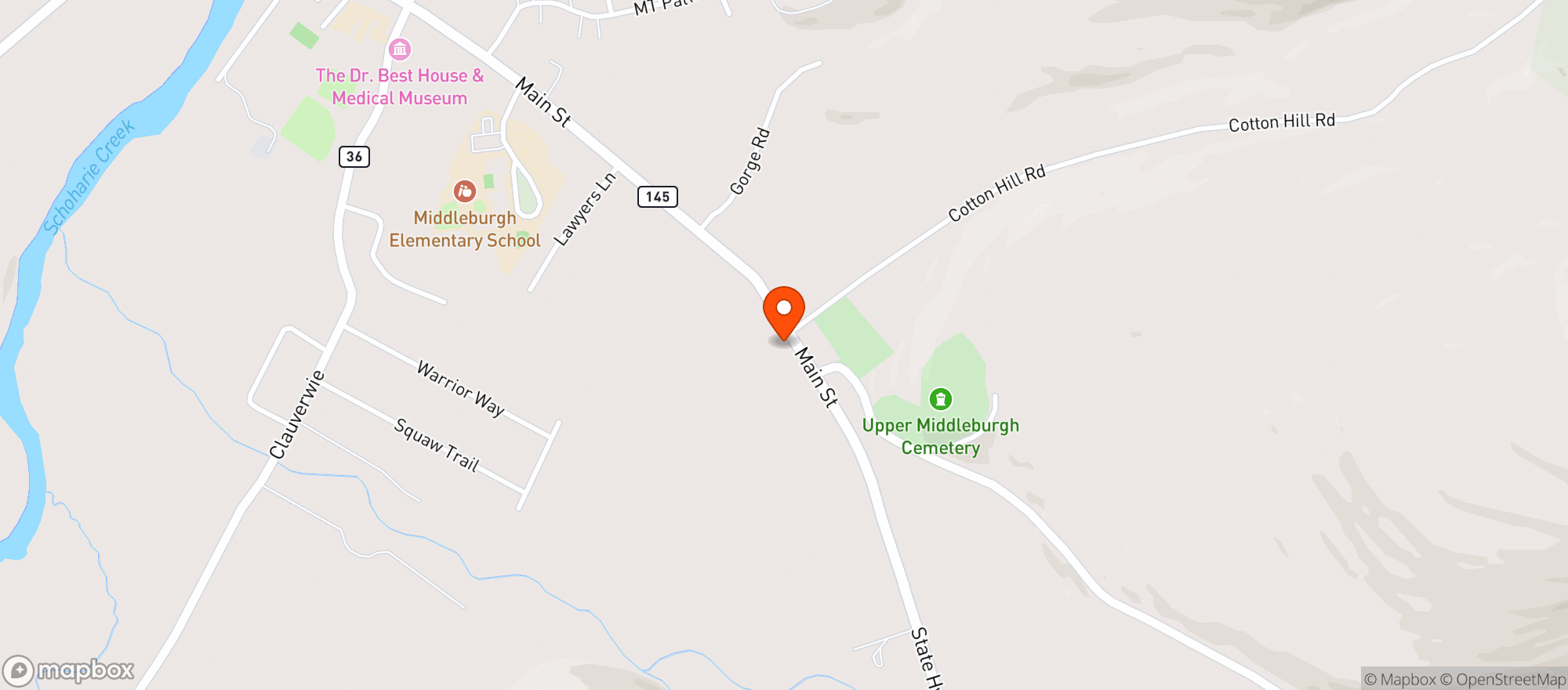 Map showing Kelleys Grill